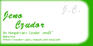 jeno czudor business card